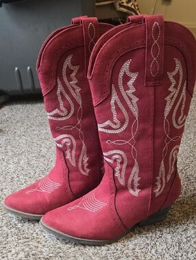 Sugar Red Suede Western Cowboy Boots